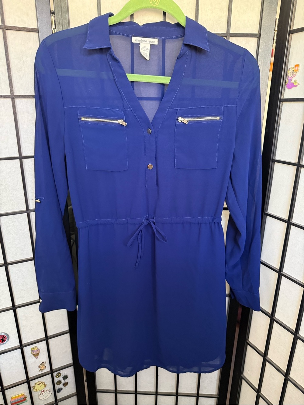 Charlotte Russe Blue Long Sleeve Dress